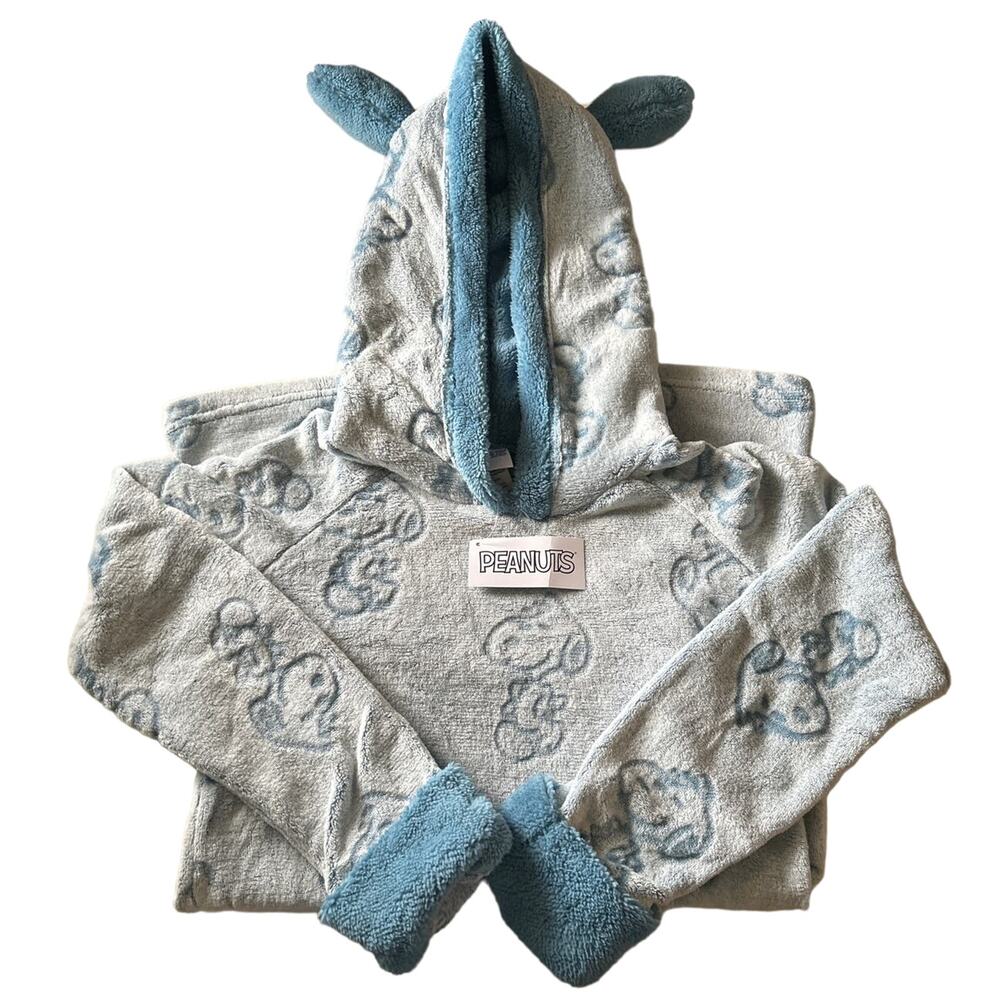 Snoopy Peanuts Juniors Blue Lounge Sleep Hoodie XS